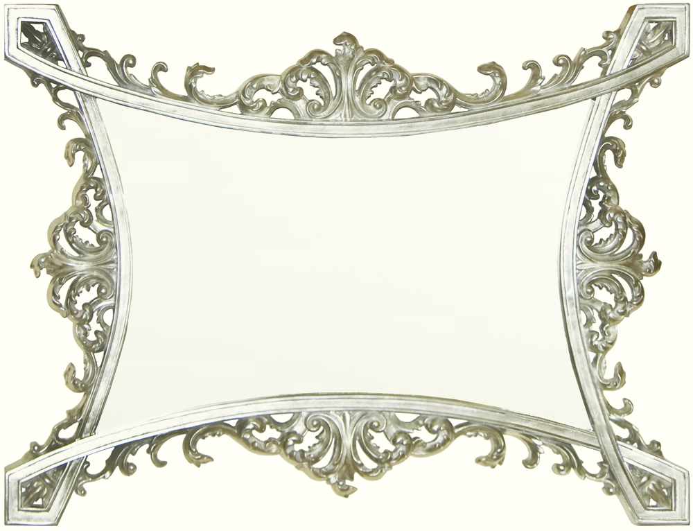 AF026S Wall décor art mirror silver classic ornate rectangular